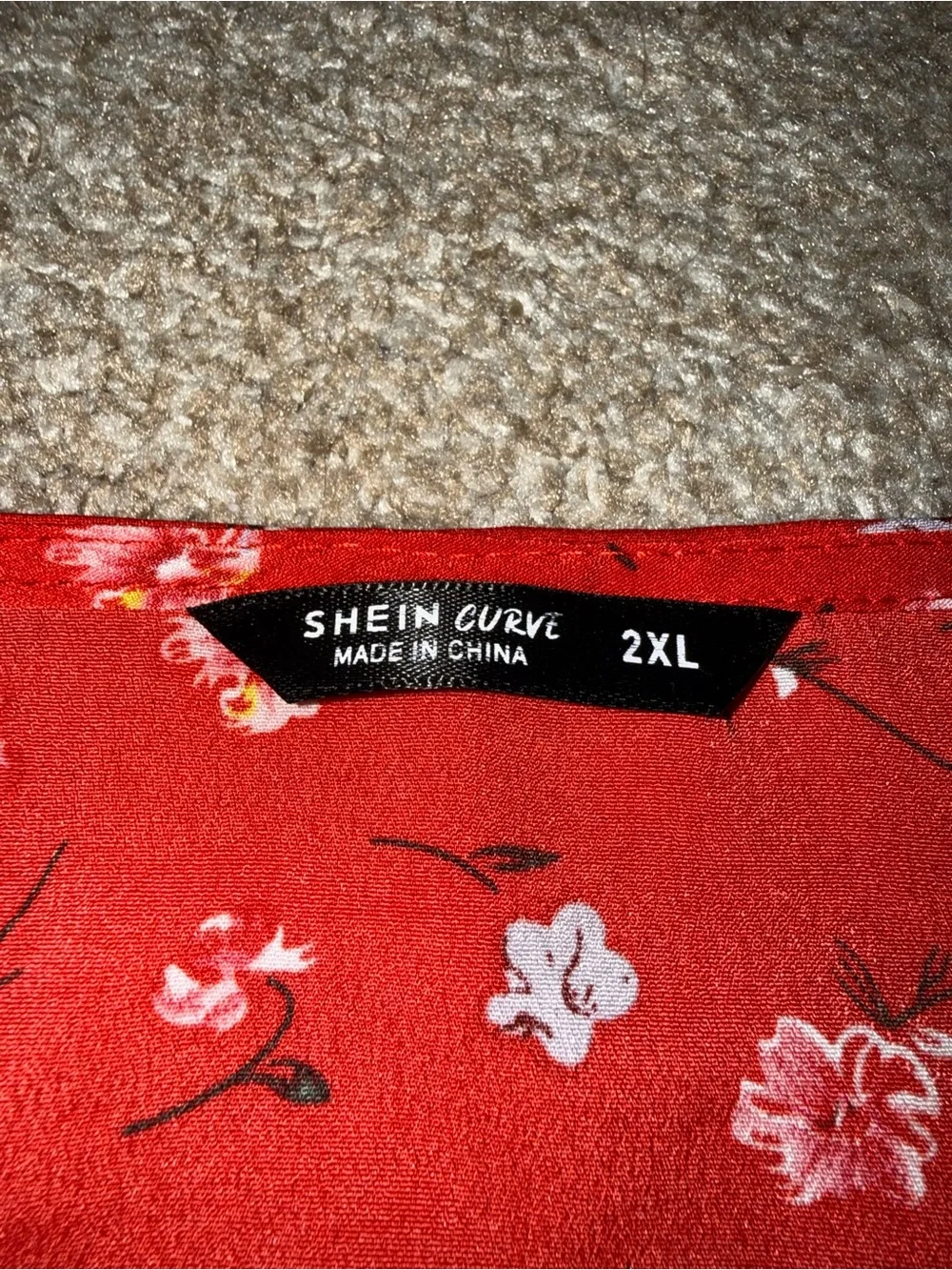 SHEIN Red Floral Crop Top & Shorts Set
